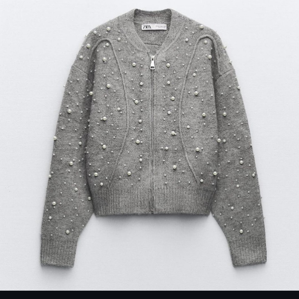 Zara earl trim knit bomber cardigan - Picture 6 of 16